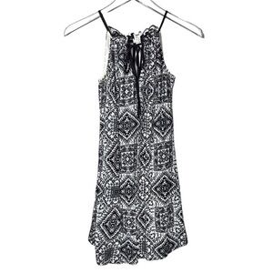 Speechless Halter Keyhole Mini Dress in Black/Cream